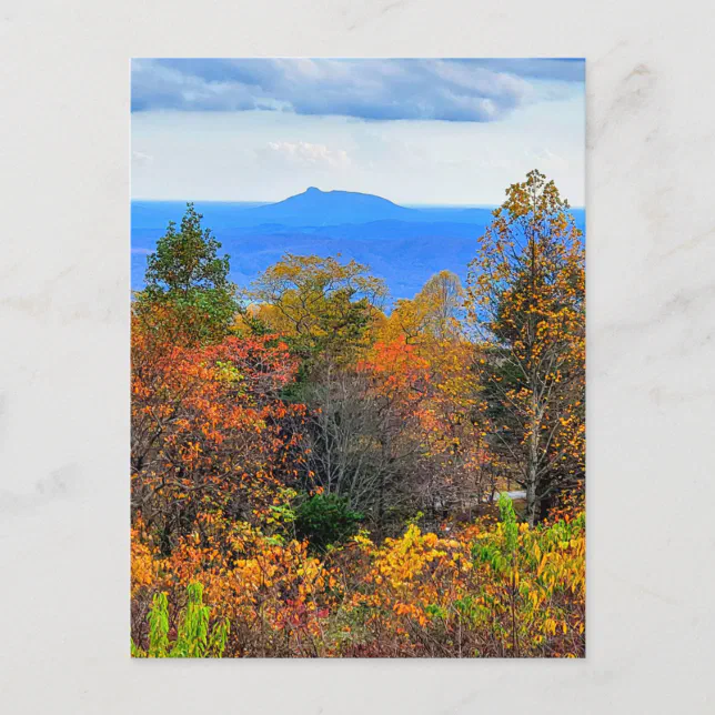 Pilot Ridge Overlook Blue Ridge Parkway Fall Overlook of Pilot Mountain Postcard | Zazzle