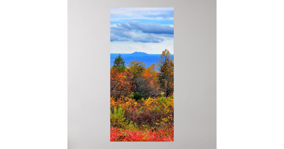 Pilot Ridge Overlook Blue Ridge Parkway Fall Overlook of Pilot Mountain Poster | Zazzle