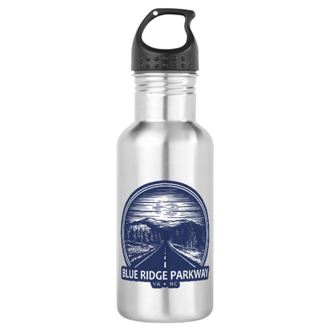 Blue Ridge Parkway Forest Stainless Steel Water Bottle (Front)