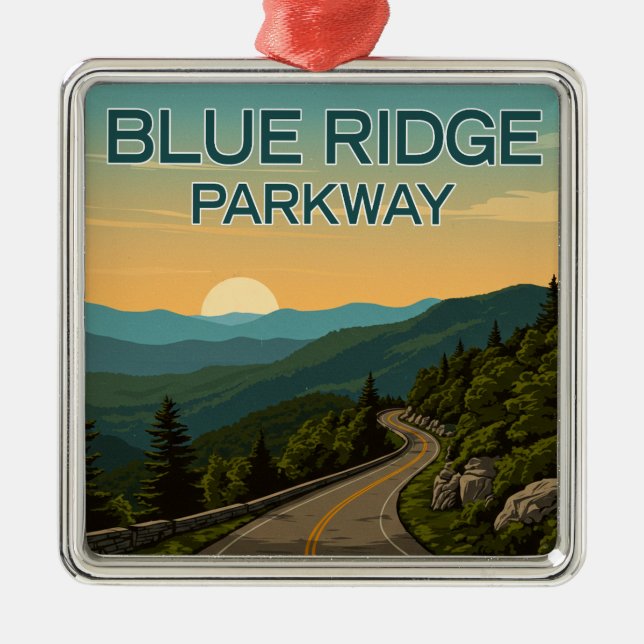 Blue Ridge Parkway Landscape Metal Ornament (Front)