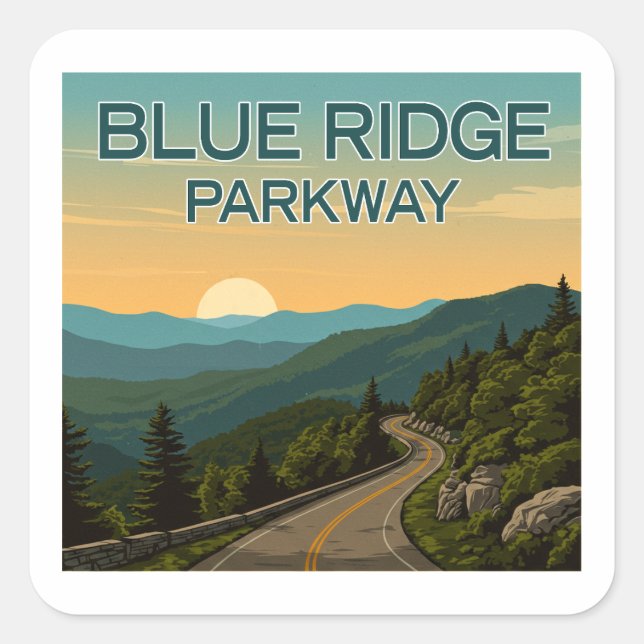 Blue Ridge Parkway Landscape Square Sticker (Front)