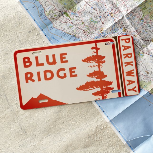Blue Ridge Parkway License Plate (In Situ)