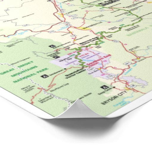 Blue Ridge Parkway map poster | Zazzle