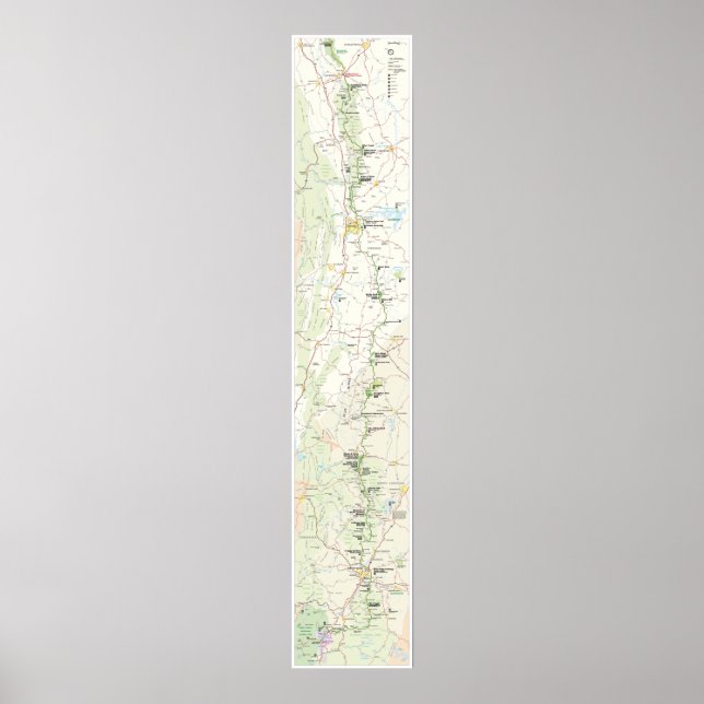 Blue Ridge Parkway map poster (Front)