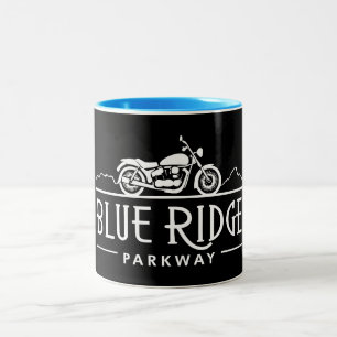 Blue Ridge Parkway Motorcycle Two-Tone Coffee Mug