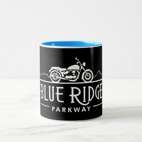 Blue Ridge Parkway Motorcycle Two_Tone Coffee Mug