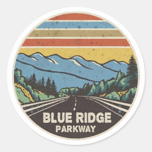 Blue Ridge Parkway Mountains Classic Round Sticker