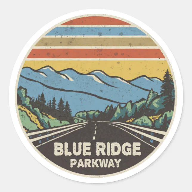 Blue Ridge Parkway Mountains Classic Round Sticker | Zazzle