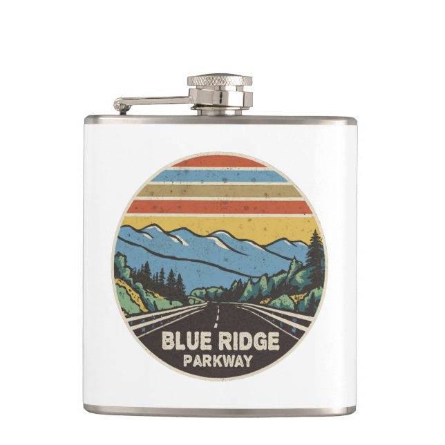 Blue Ridge Parkway Mountains Flask (Front)
