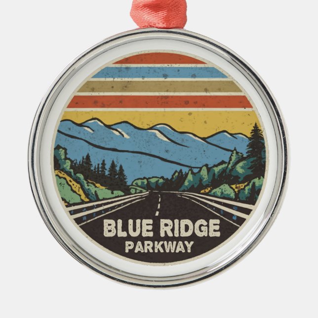 Blue Ridge Parkway Mountains Metal Ornament (Front)