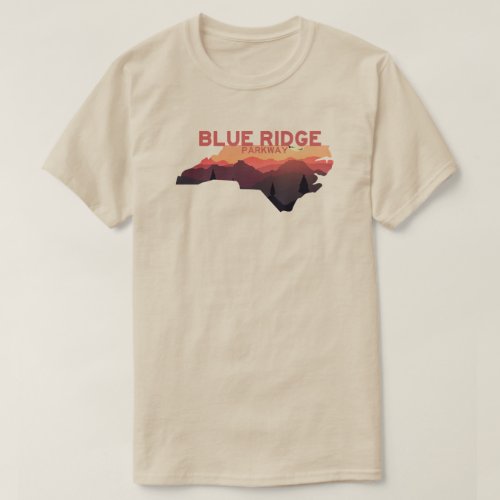 Blue Ridge Parkway North Carolina Map T_Shirt
