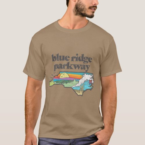 Blue Ridge Parkway North CarolinaRetro Nature T_Shirt