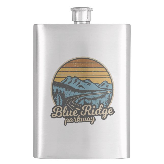 Blue Ridge Parkway Retro Flask (Front)