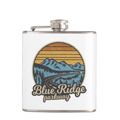 Blue Ridge Parkway Retro Flask