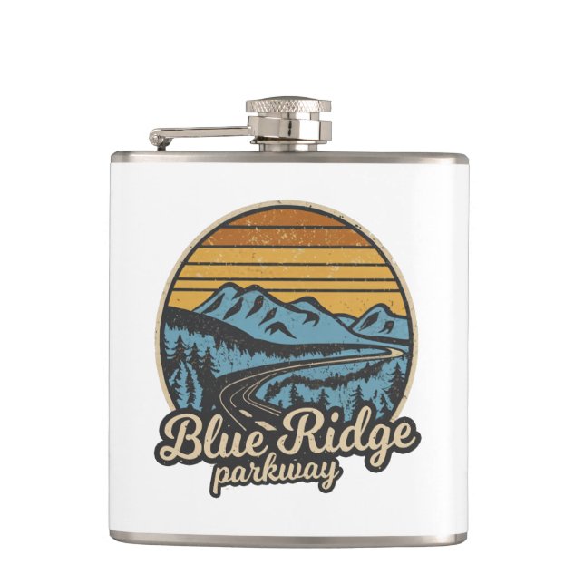 Blue Ridge Parkway Retro Flask (Front)