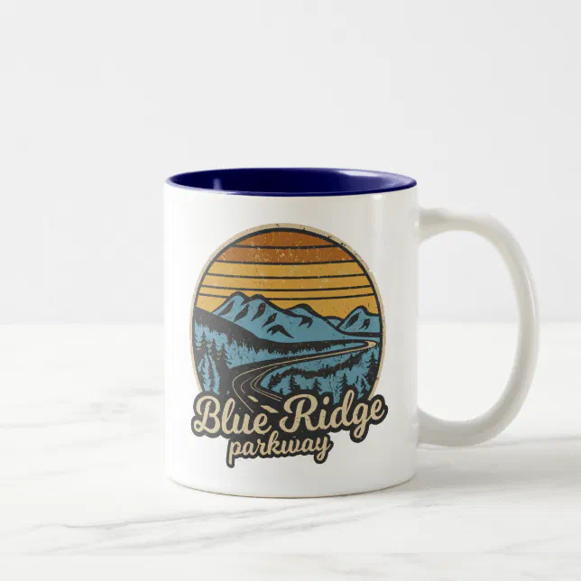 Blue Ridge Parkway Retro Two-Tone Coffee Mug | Zazzle