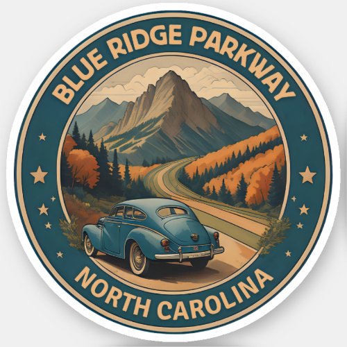 Blue Ridge Parkway Scenic Byway classic car trip Sticker