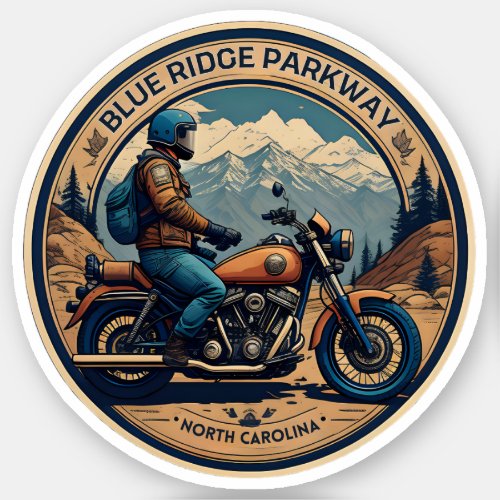 Blue Ridge Parkway Scenic Byway motorcycle trip Sticker