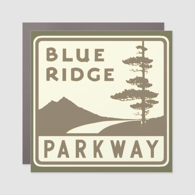 Blue Ridge Parkway shield Car Magnet (Front)