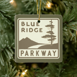 Blue Ridge Parkway shield Ceramic Ornament