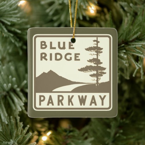 Blue Ridge Parkway shield Ceramic Ornament