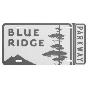 Blue Ridge Parkway shield - gray License Plate