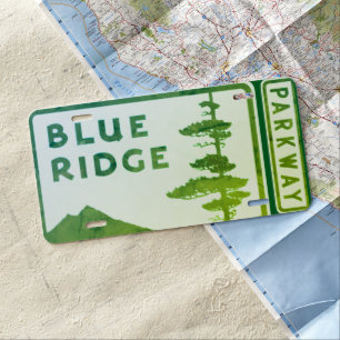 Blue Ridge Parkway shield - green License Plate