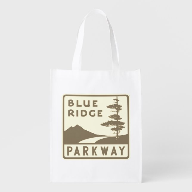 Blue Ridge Parkway shield Grocery Bag (Front)