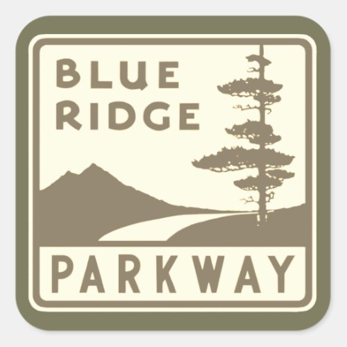 Blue Ridge Parkway shield Square Sticker