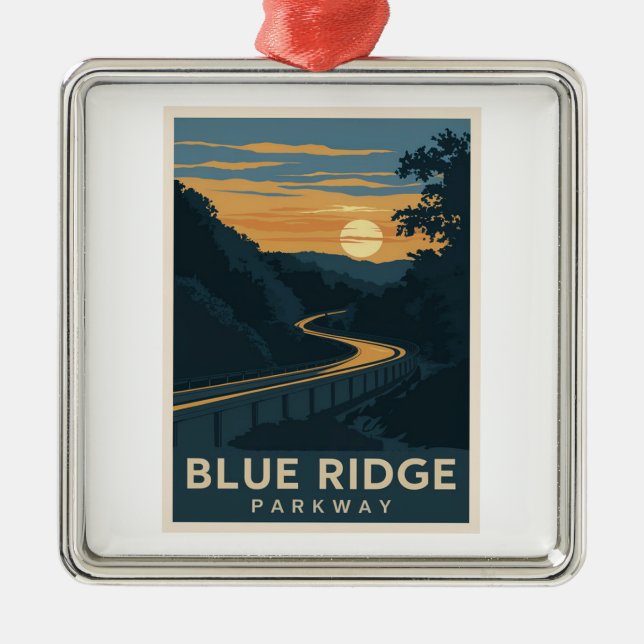 Blue Ridge Parkway Sunset Metal Ornament (Front)