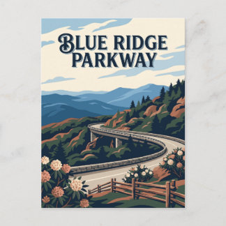 Blue Ridge Parkway VA NC Retro Vintage Poster Postcard