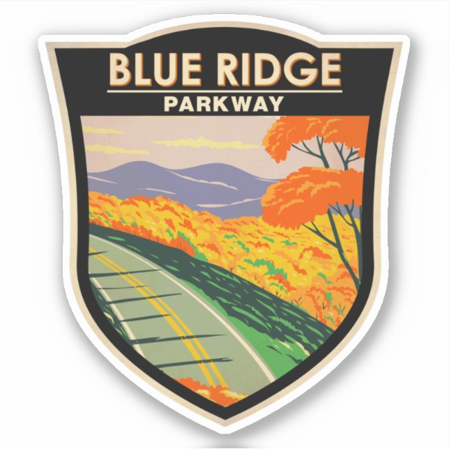 Blue Ridge Parkway Vintage Sticker (Front)