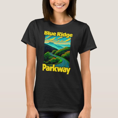 Blue Ridge Parkway Virginia Carolina Vintage Retro T_Shirt