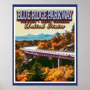 BLUE RIDGE PARKWAY - VIRGINIA - NORTH CAROLINA US POSTER