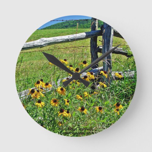 Blue Ridge Parkway Wildflowers Acrylic Wall Clock