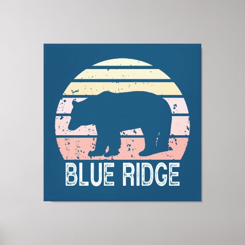 Blue Ridge Retro Bear Canvas Print