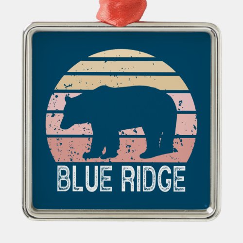 Blue Ridge Retro Bear Metal Ornament