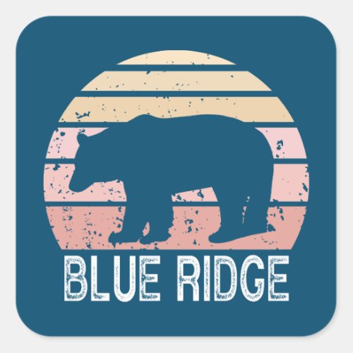 Blue Ridge Retro Bear Square Sticker
