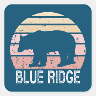 Blue Ridge Retro Bear Square Sticker
