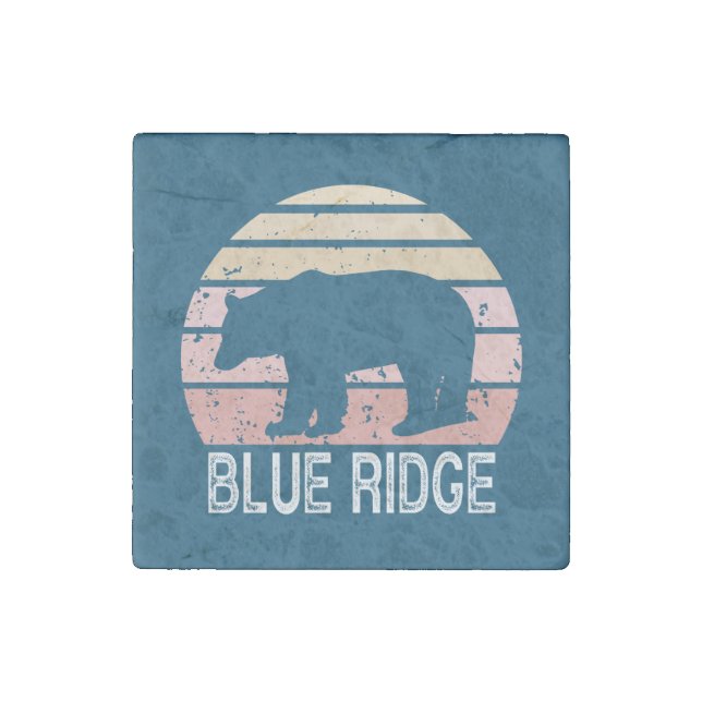Blue Ridge Retro Bear Stone Magnet (Front)