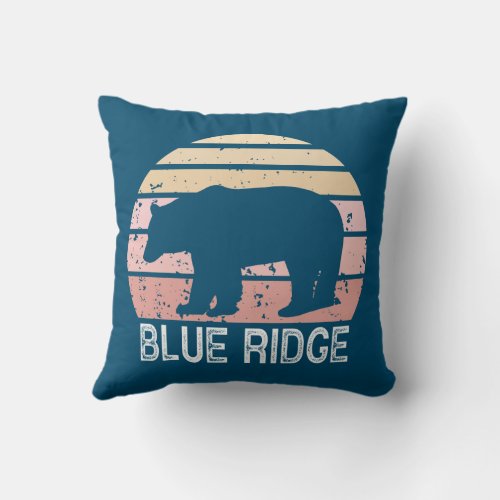 Blue Ridge Retro Bear Throw Pillow