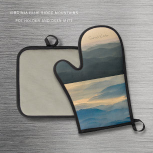 Blue Ridge Sunrise & Sunset Appalachian Virginia Oven Mitt & Pot Holder Set