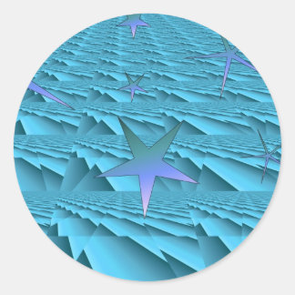 Blue Ridges with Stars Classic Round Sticker