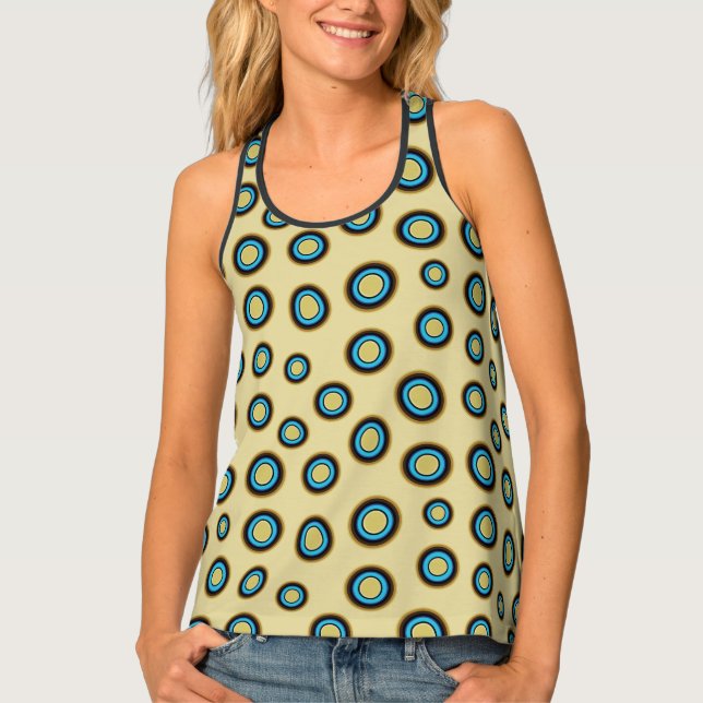 Blue Ring Octopus large Print Tank Top (Front)