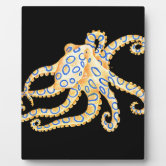 Funny octopus hugs diver cartoon humour plaque