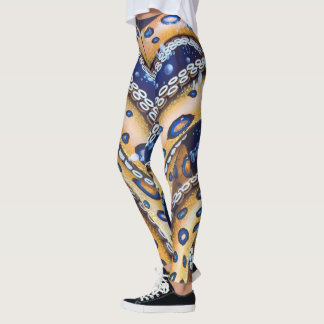 Blue Ring Yellow Octopus Leggings Yoga pants