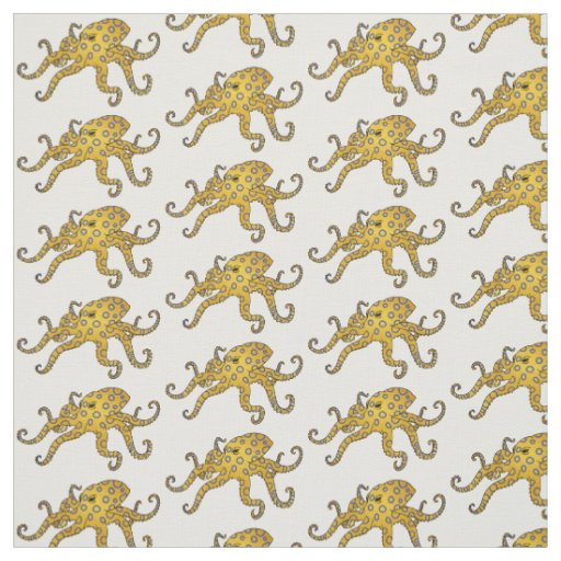 Blue-ringed octopus cartoon illustration fabric
