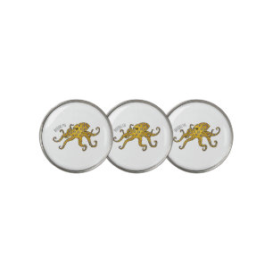 Blue-ringed octopus cartoon illustration golf ball marker