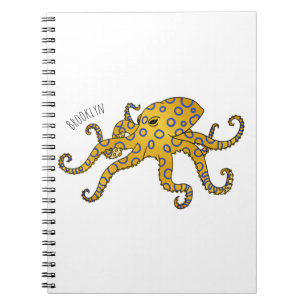 Blue-ringed octopus cartoon illustration  notebook