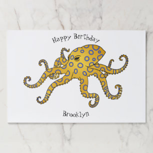 Blue-ringed octopus cartoon illustration paper pad